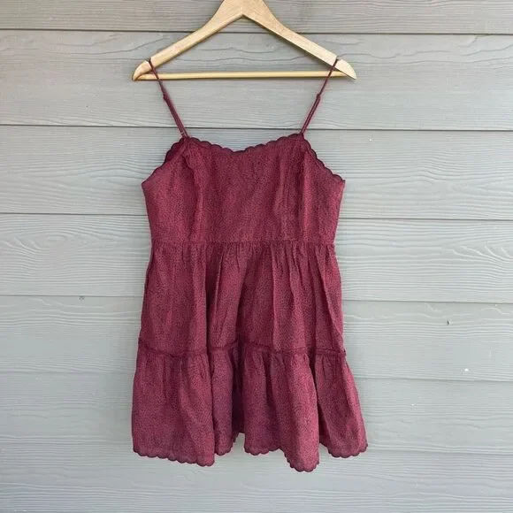 Urban Outfitters maroon cheetah print babydoll dress - Picture 1 of 5